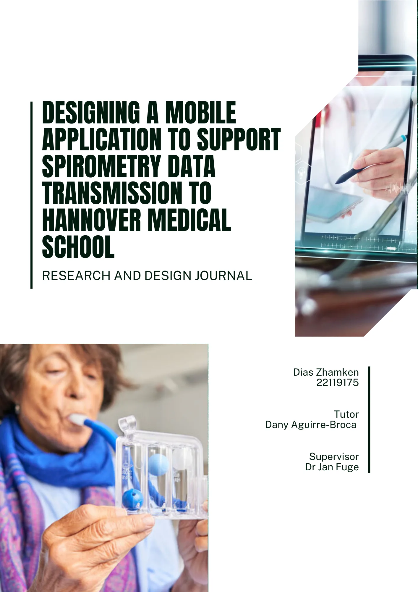 Cover page of the research and design journal: Designing a Mobile Application to Support Spirometry Data Transmission to Hannover Medical School